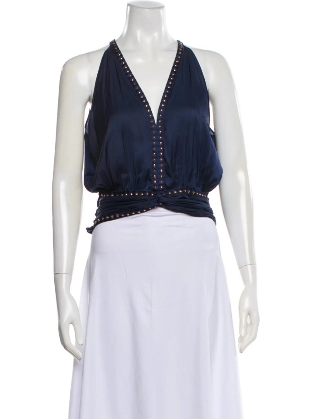 Ramy Brook  Halterneck Sleeveless Top  Grey | Size: M